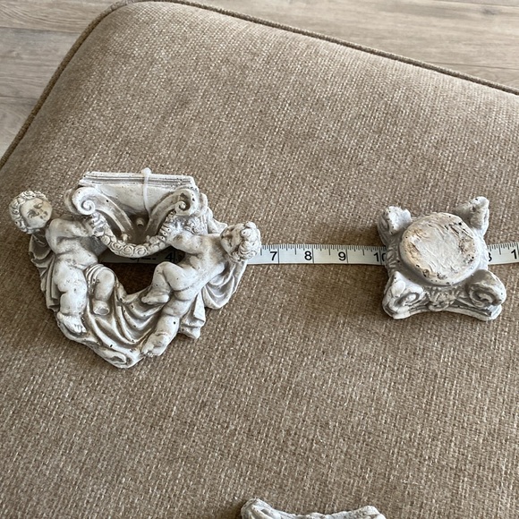 JOHN HOLLAND ARCHITECTURAL SCULPTURES plaster angel cherub sconce wall hanging - Picture 6 of 8